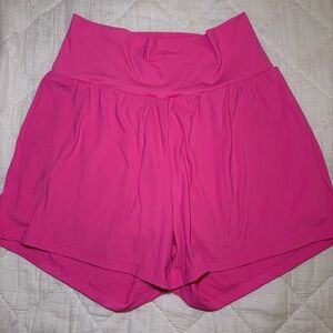 HALARA Pink Softlyzero Airy Women's High-Waisted Large Long Yoga Shorts